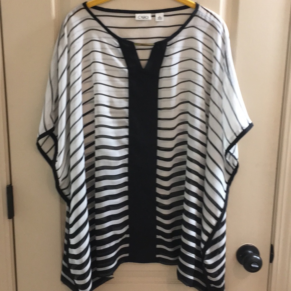 Sheer black and white top